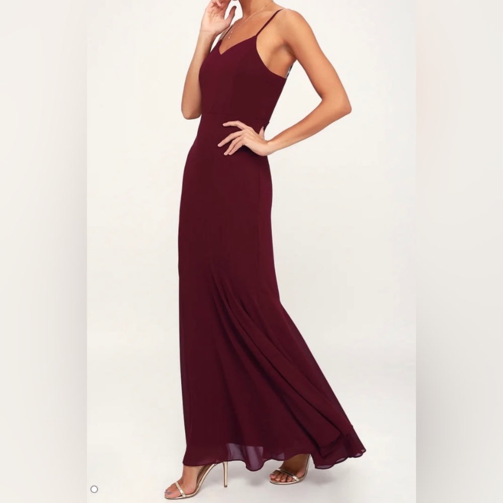 Lulus We Belong Together Burgundy Maxi Dress
